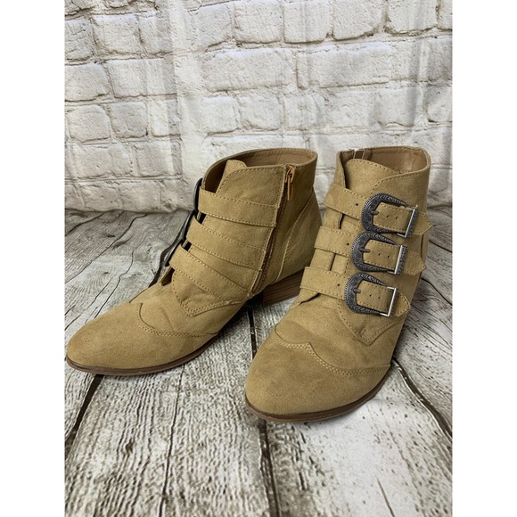 Buckled Western Booties, Size 9 - Picture 1 of 6